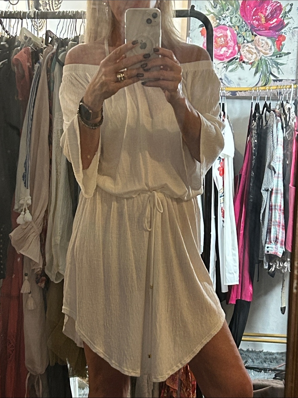 South Moon Under Ivory Ribbed Pullover Top
